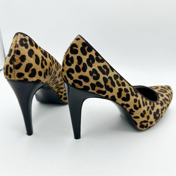 Calvin Klein Retro Colette Trending‎ Leopard Calf Hair Platform Pumps Sz 8 - Picture 6 of 13